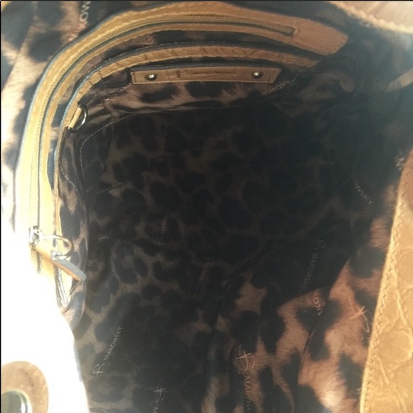 B Makowsky NEW vachetta Croc texture leather tote - Picture 6 of 7